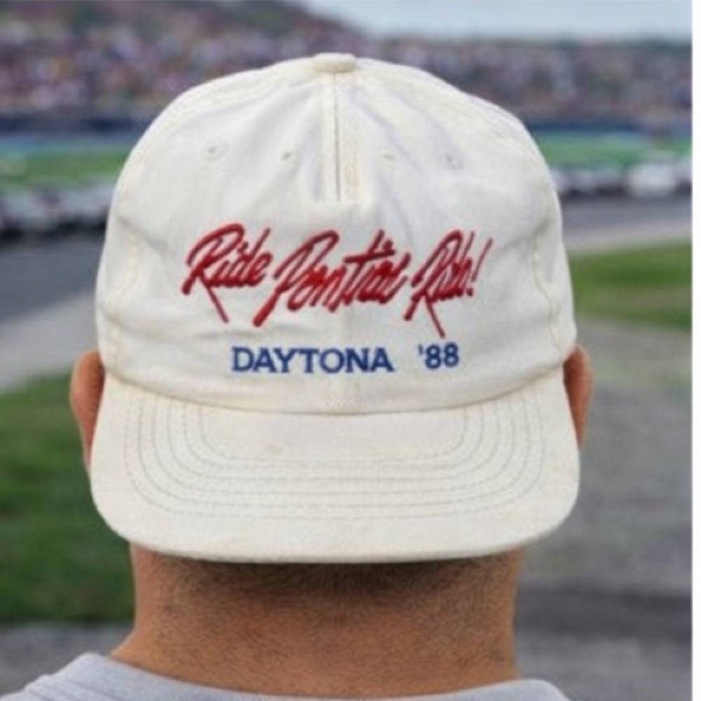 Vintage 1988 Winston Pontiac Daytona Snapback Cap Hat White Unisex Adjustable